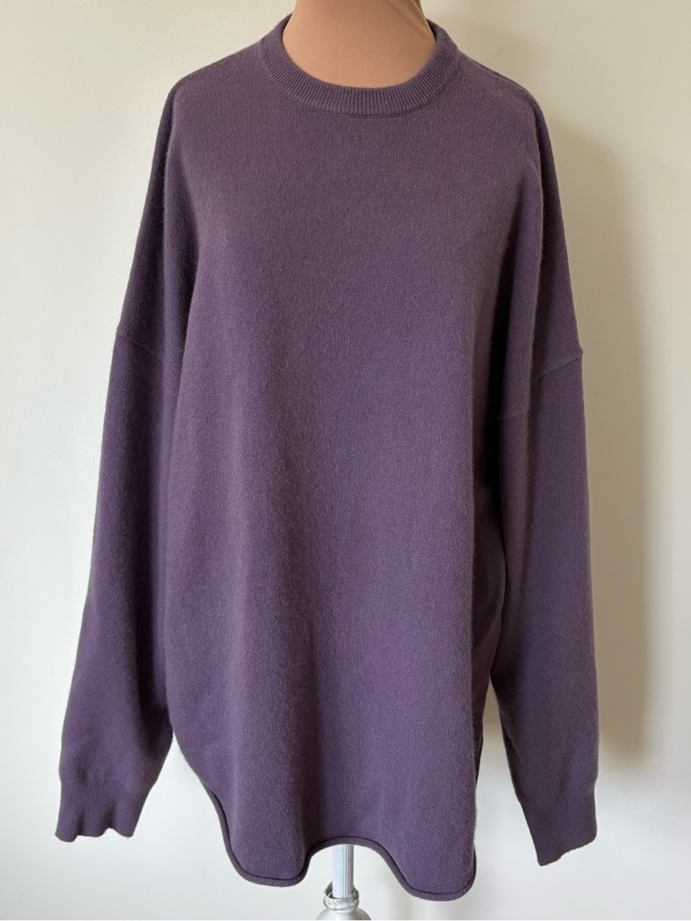 Extreme Cashmere N°53 Crew Hop Purple Cashmere-Blend Luxury Unisex Sweater OS